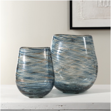 Uttermost Aurora Swirl Glass Vases