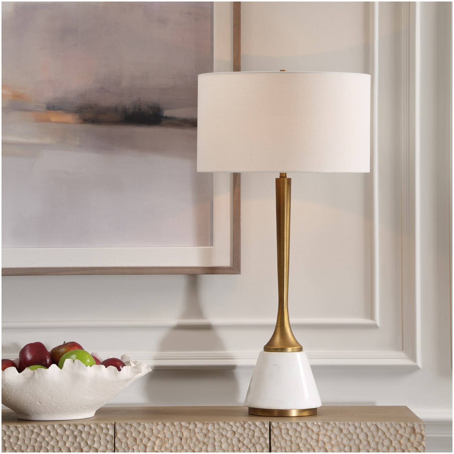 Uttermost Avola White Marble Table Lamp