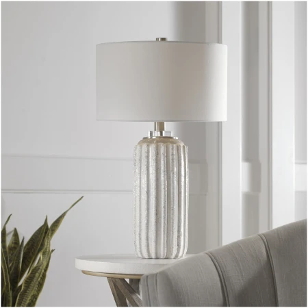 Uttermost Azariah White Crackle Table Lamp