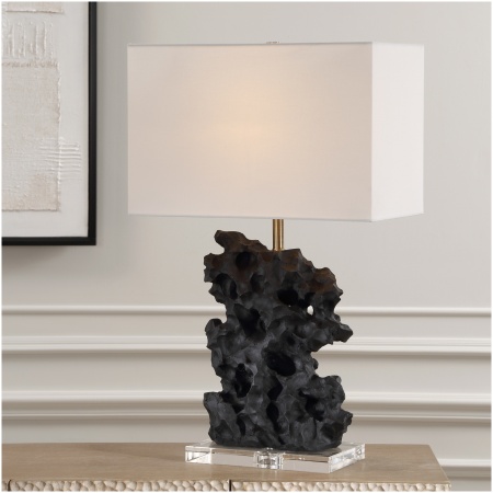 Uttermost Basalt Black Stone Table Lamp