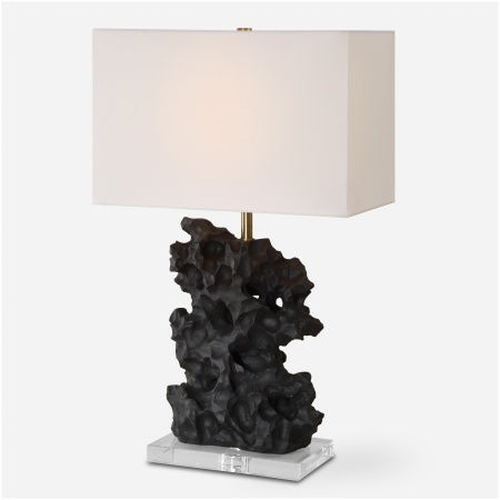 Basalt-Black Stone Table Lamp