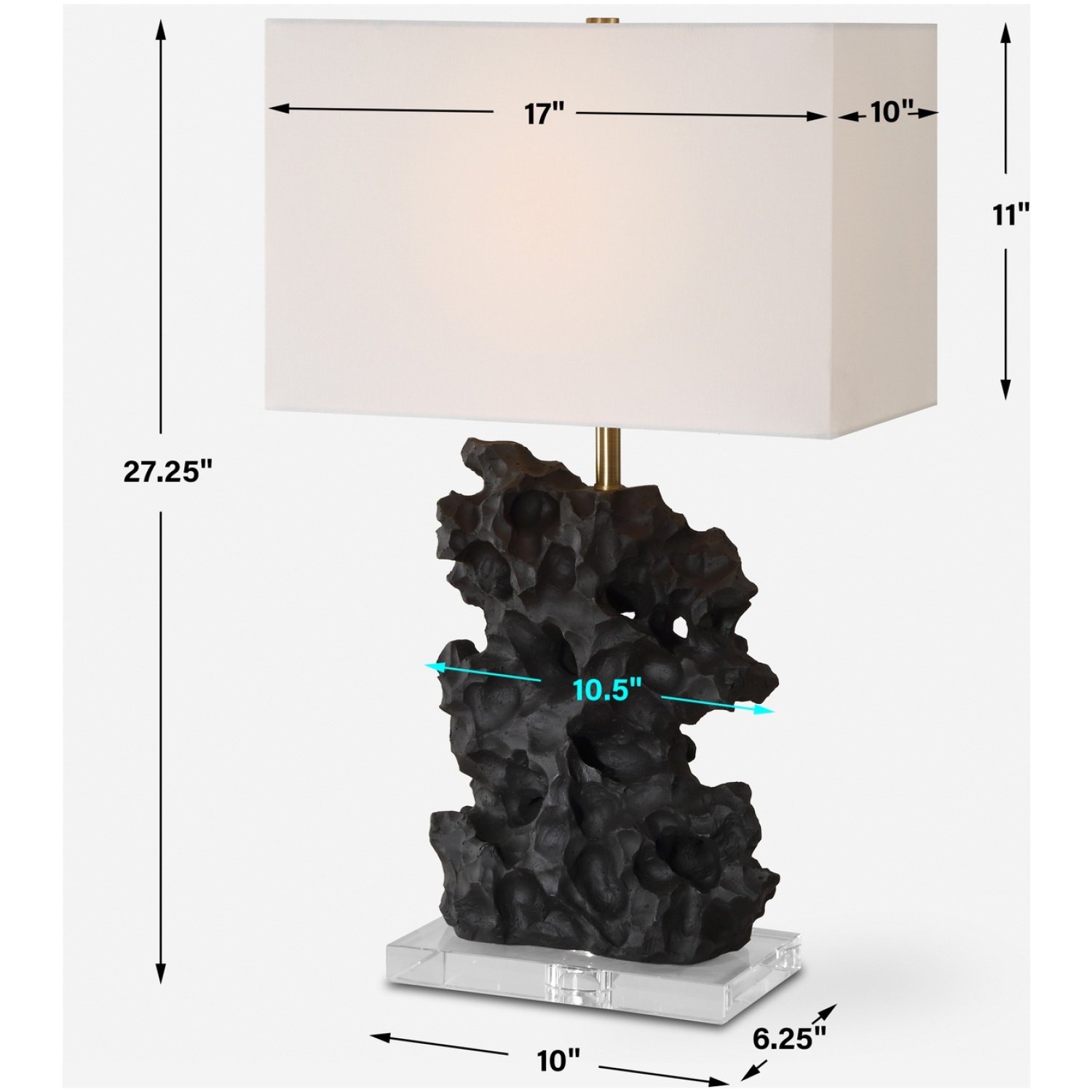 Basalt Black Stone Table Lamp