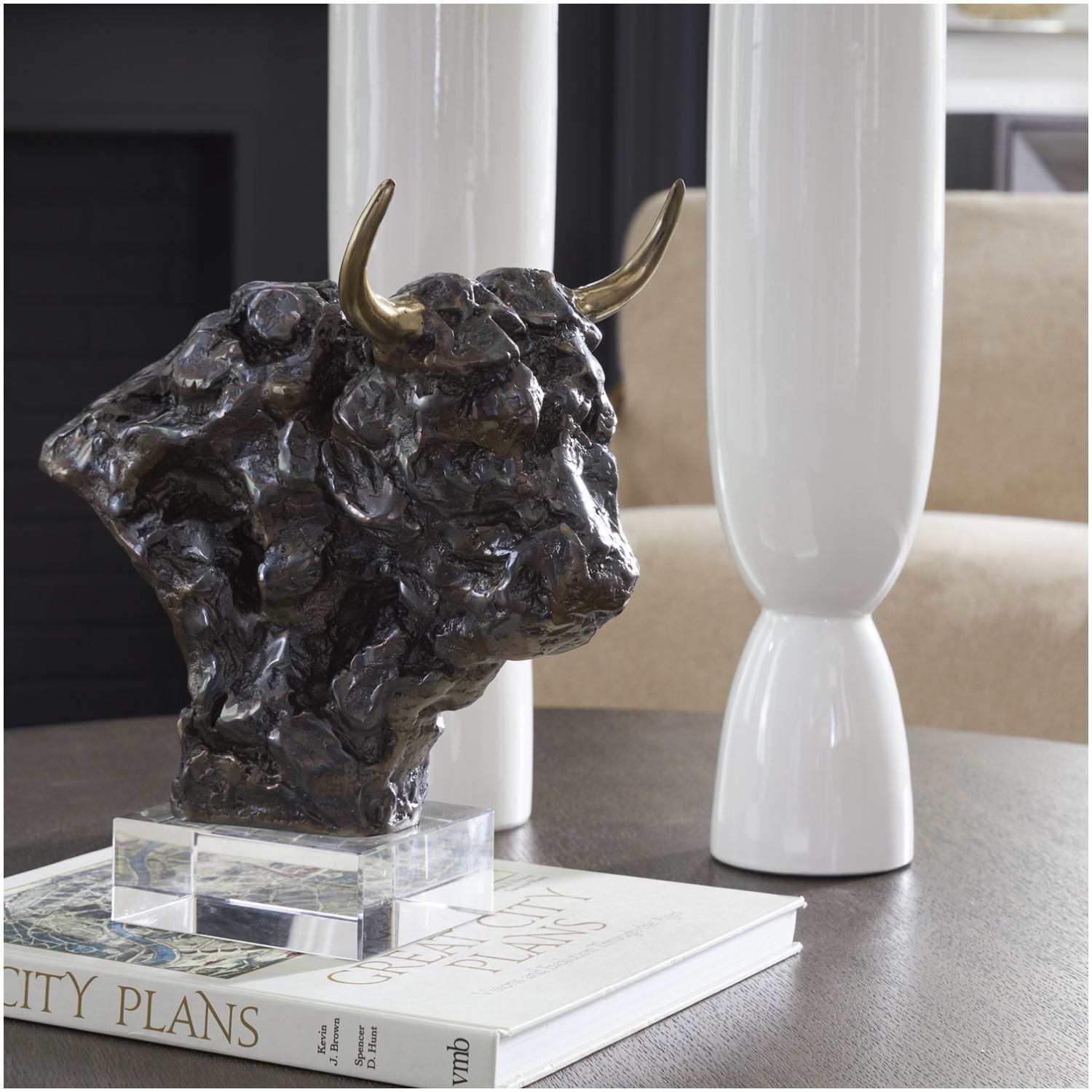 Uttermost Bison Bust Bronze Sculpture