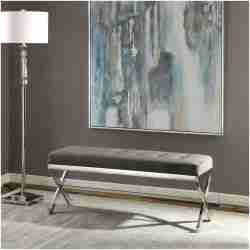 Uttermost Bijou Gray Fabric Bench