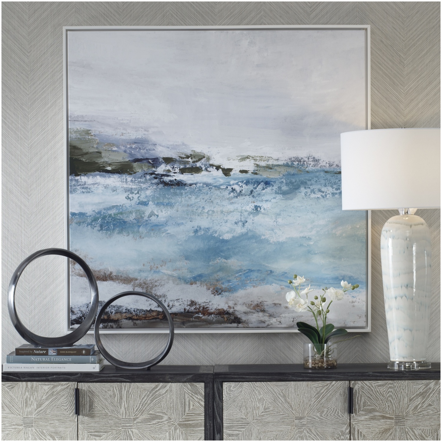 Uttermost Blue Essence Coastal Framed Canvas