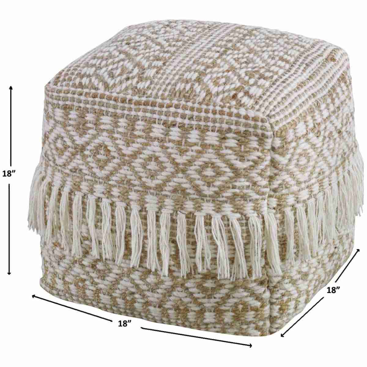 Boheme Wool & Hemp Pouf