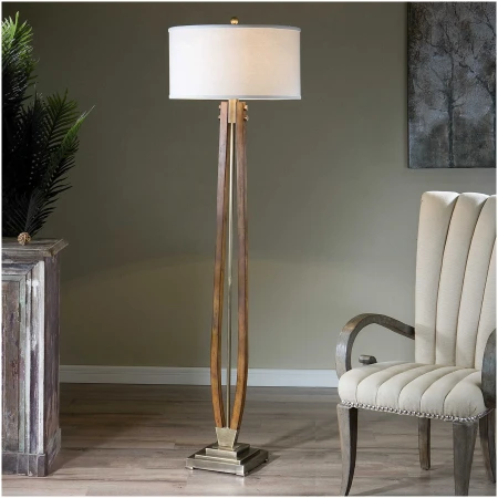 Uttermost Boydton Burnished Wood Floor Lamp