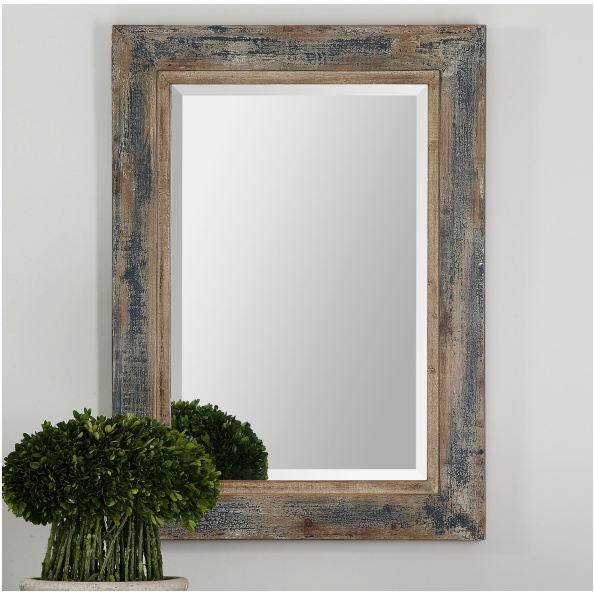 Uttermost Bozeman Distressed Blue Mirror