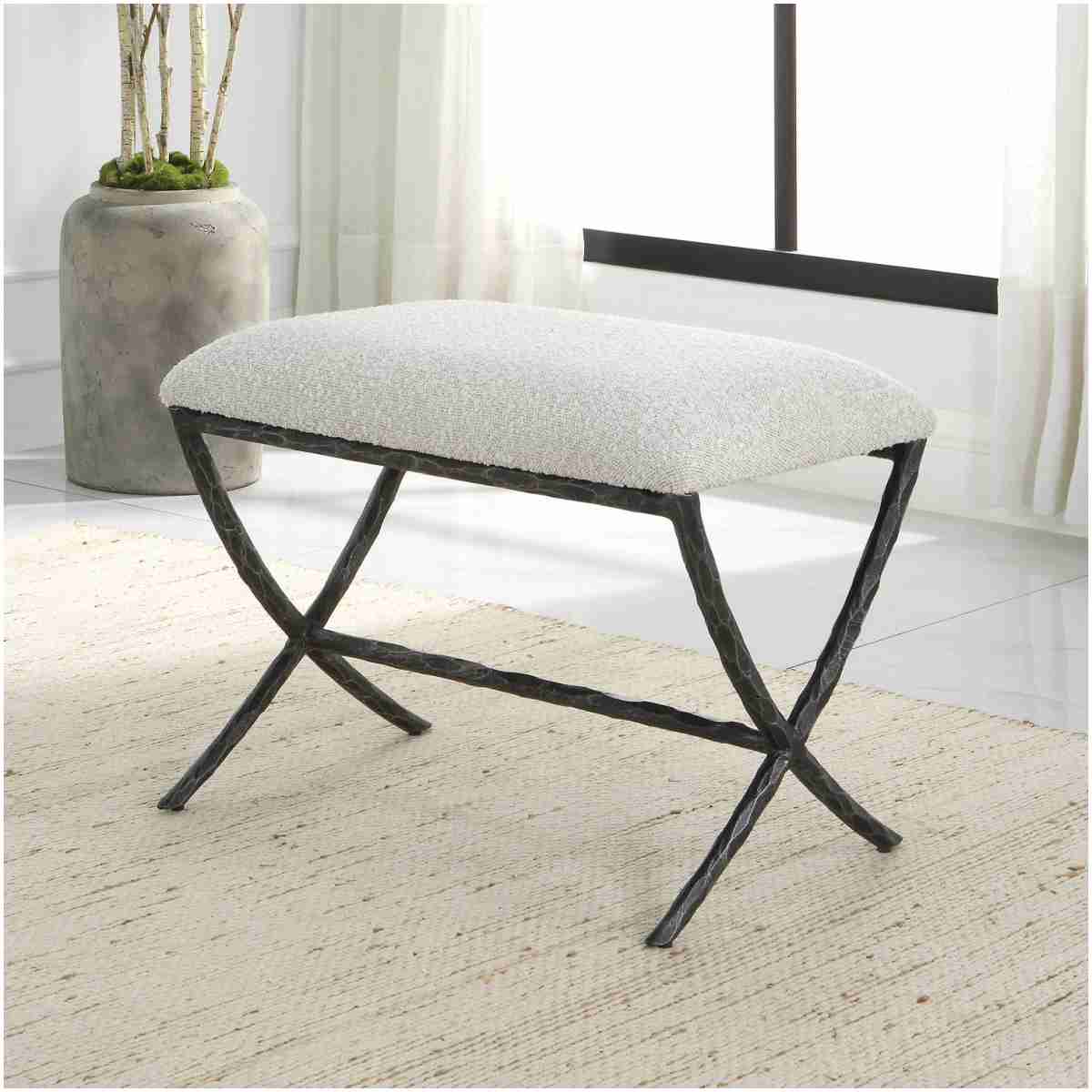 Uttermost Brisby Gray Fabric Small Bench