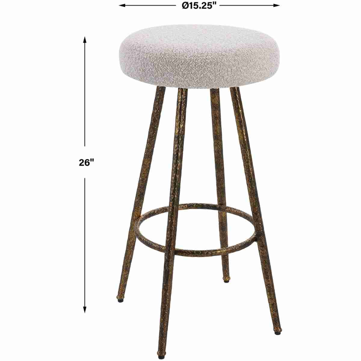 Braven White Fabric Counter Stool