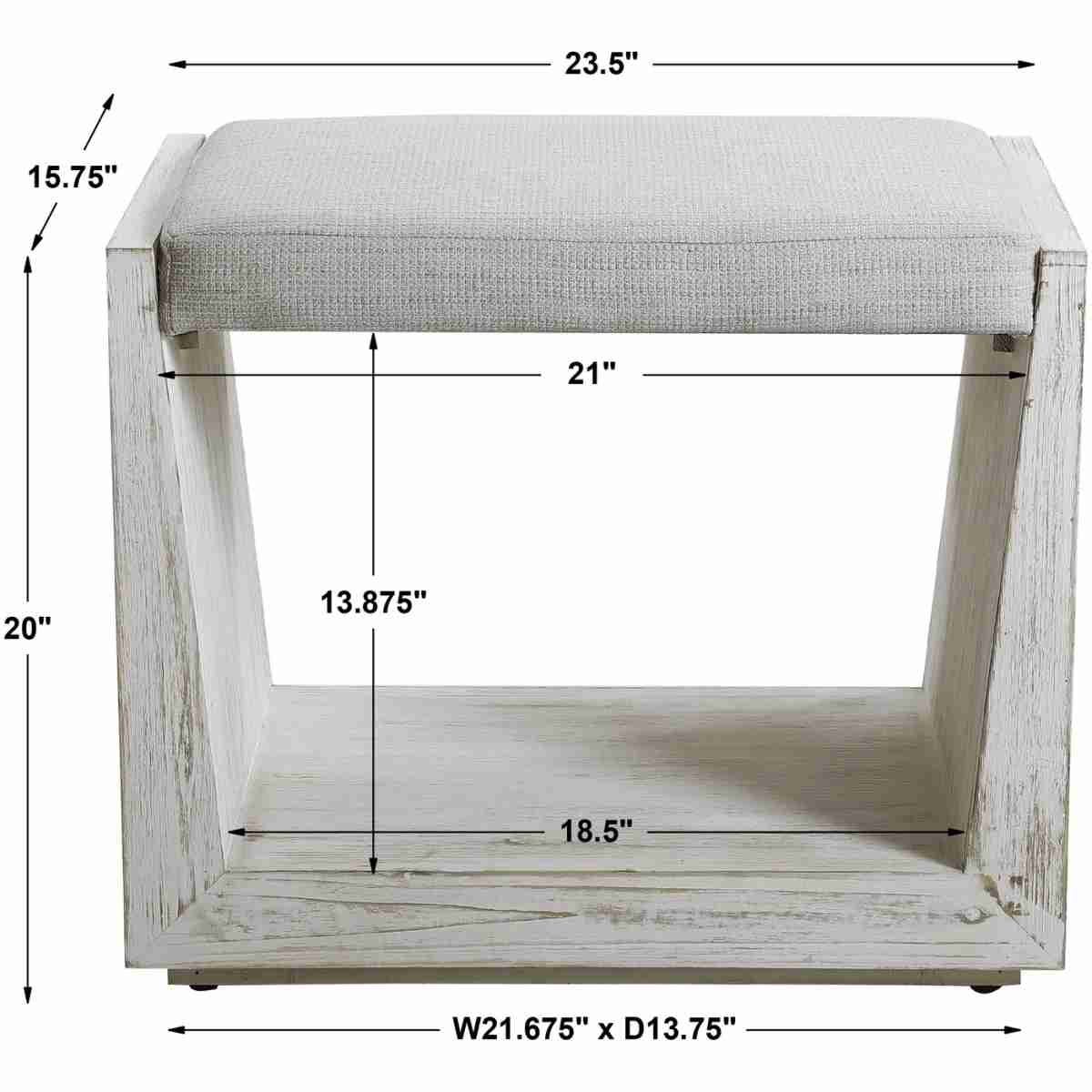 Cabana White Small Bench