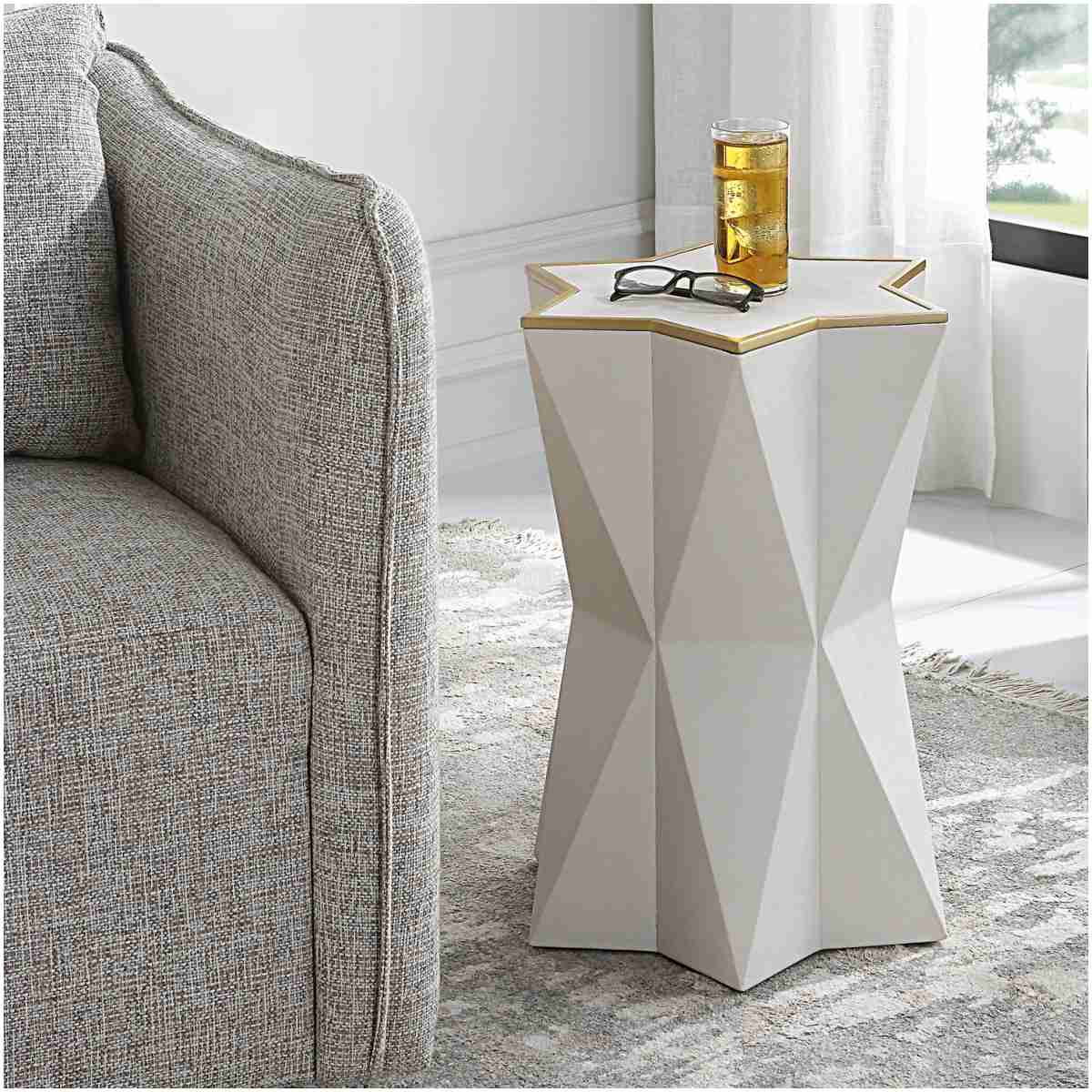 Uttermost Capella White Accent Table