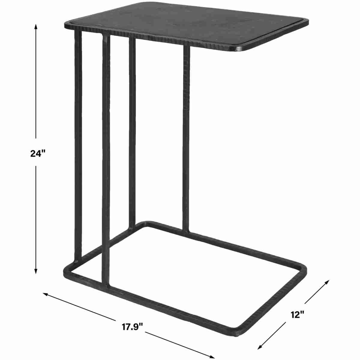 Cavern Stone & Iron Accent Table