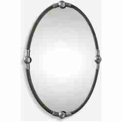 Carrick-Black Oval Mirror