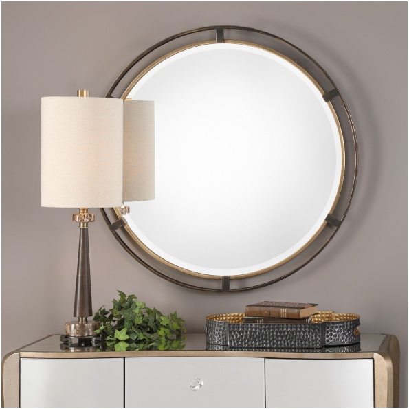 Uttermost Carrizo Bronze Round Mirror