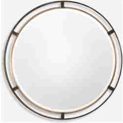 Carrizo-Bronze Round Mirror