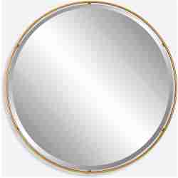 Canillo-Gold Round Mirror