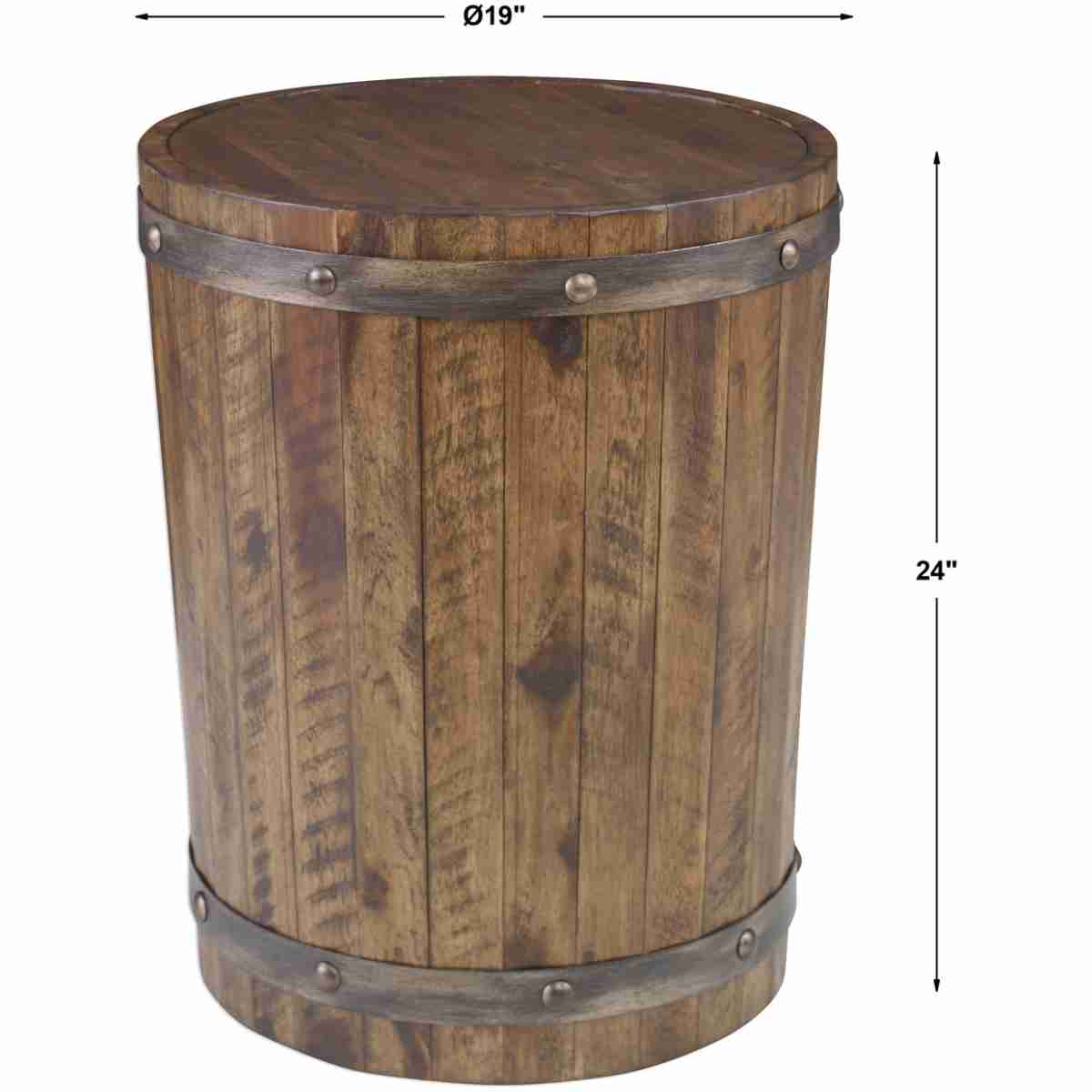 Ceylon Wine Barrel Side Table