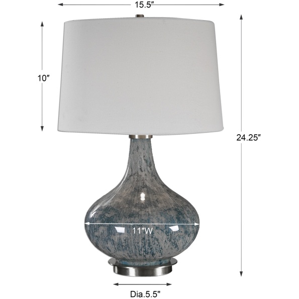 Celinda Blue Gray Glass Lamp