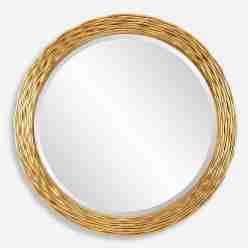 Celeste-Gold Round Mirror