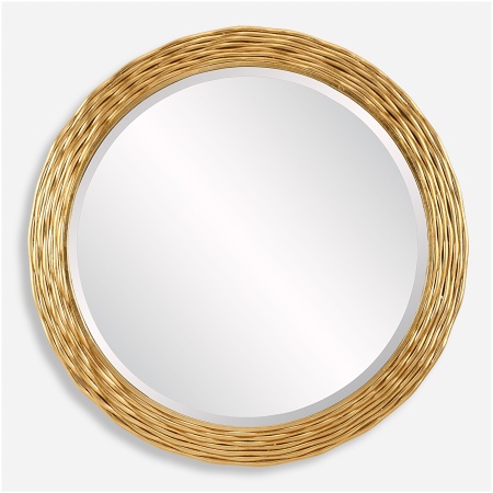 Celeste-Gold Round Mirror