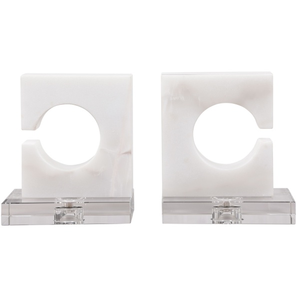 Clarin White & Gray Bookends