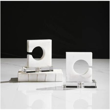 Uttermost Clarin White & Gray Bookends