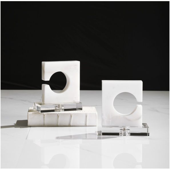 Uttermost Clarin White & Gray Bookends