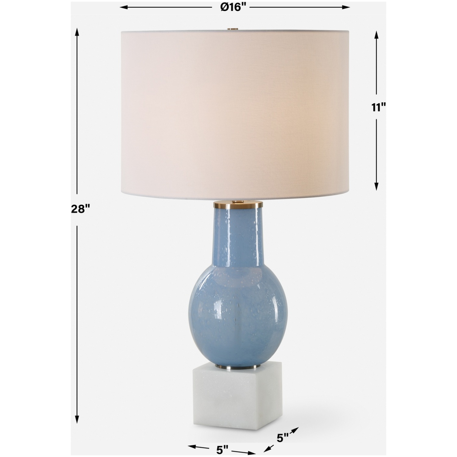 Clear Sky Blue Glass Table Lamp