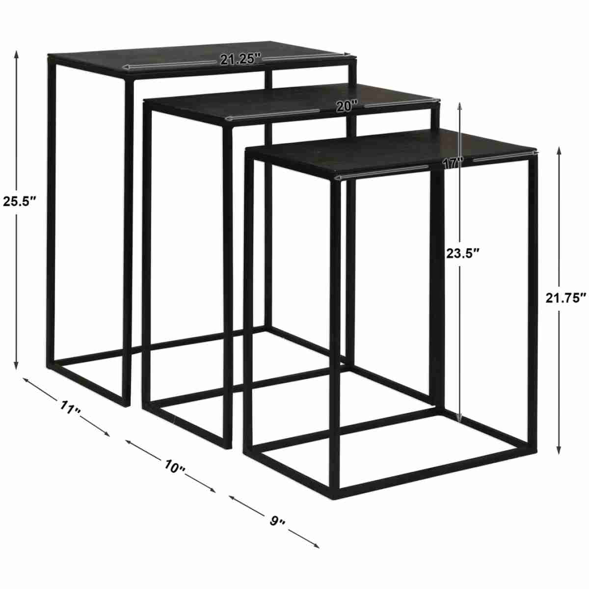 Coreene Iron Nesting Tables S/3