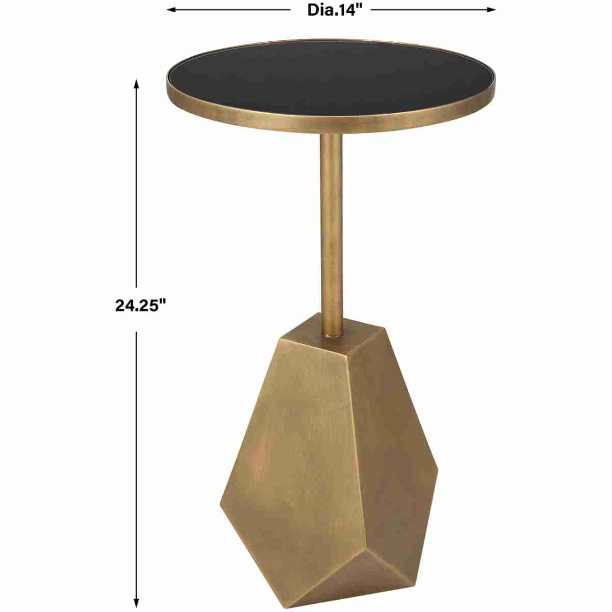 Comet Geometric Bronze Accent Table