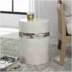 Uttermost Comanche White Ceramic Garden Stool