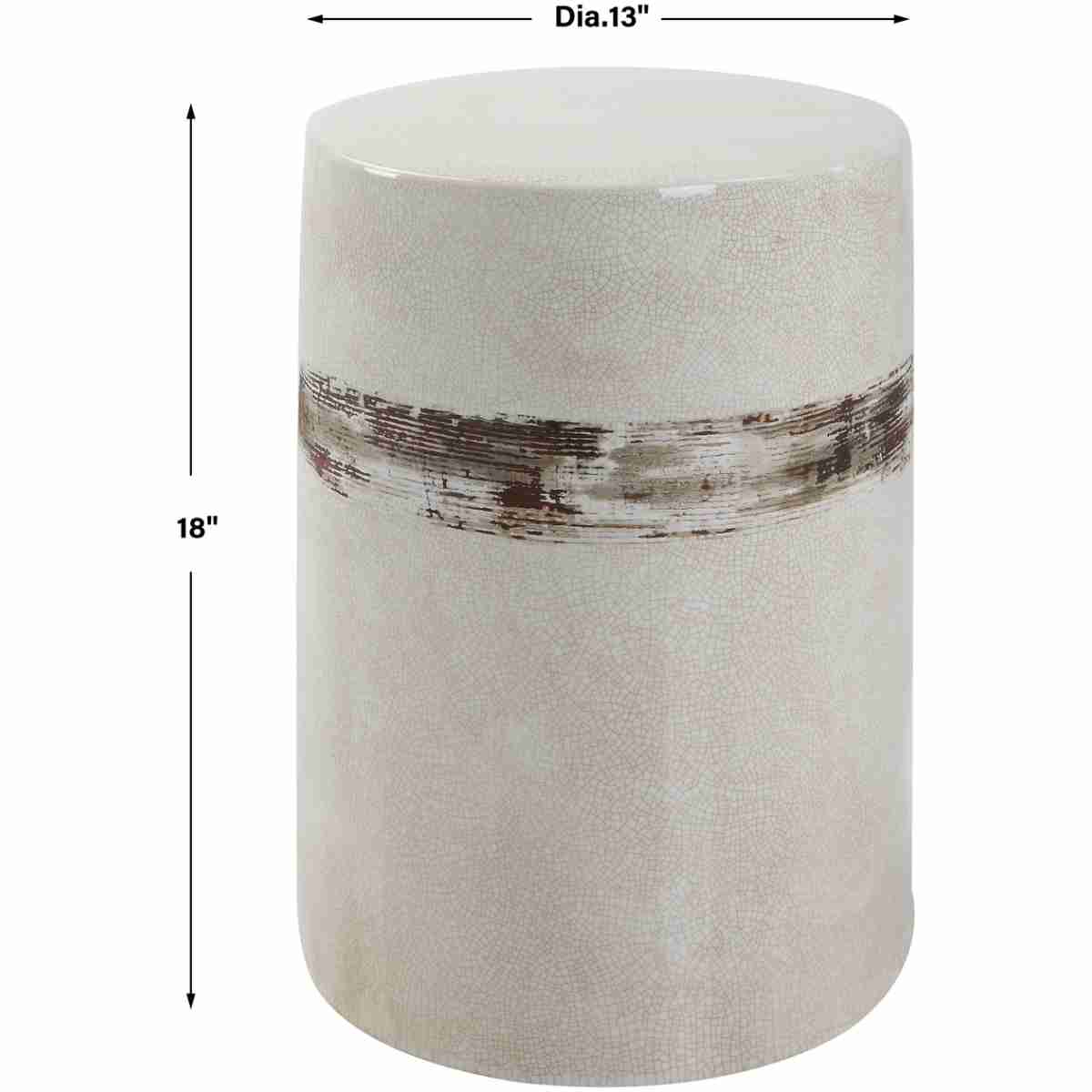 Comanche White Ceramic Garden Stool