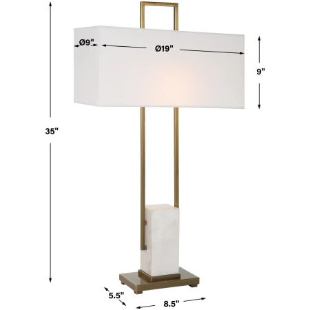 Column White Marble Table Lamp