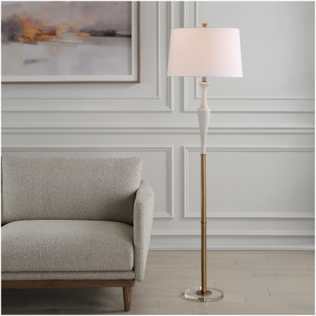 Uttermost Colette White Stone Floor Lamp