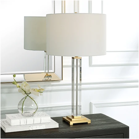 Uttermost Crystal Column Table Lamp