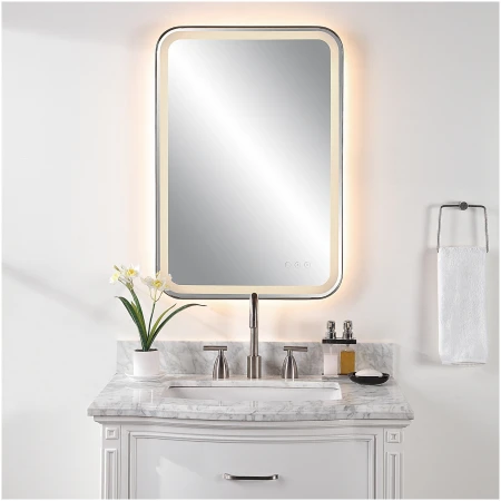 Uttermost Crofton Lighted Black Vanity Mirror