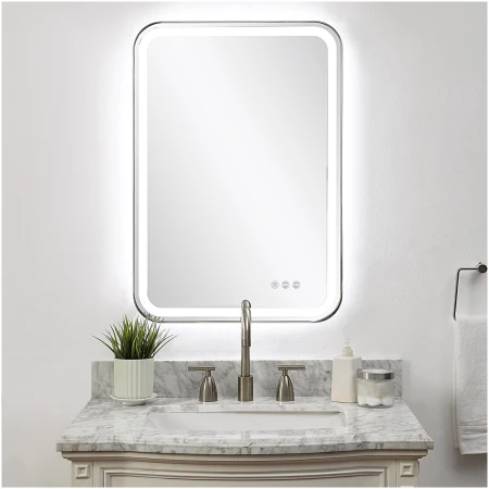 Uttermost Crofton Lighted Nickel Vanity Mirror