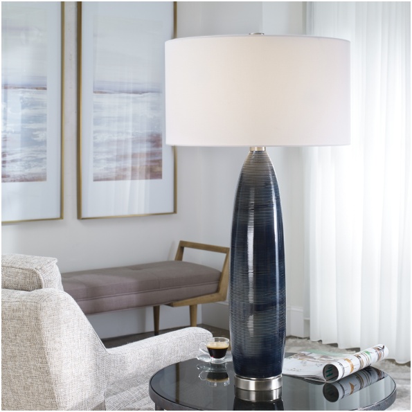 Uttermost Cullen Blue Gray Table Lamp