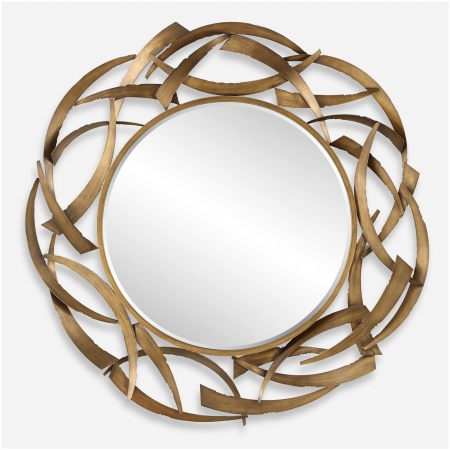 Cutting Edge-Bronze Round Mirror
