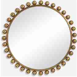 Cyra-Gold Round Mirror