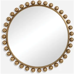 Cyra-Gold Round Mirror