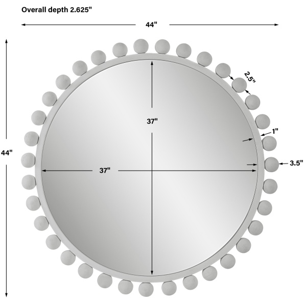 Cyra White Round Mirror