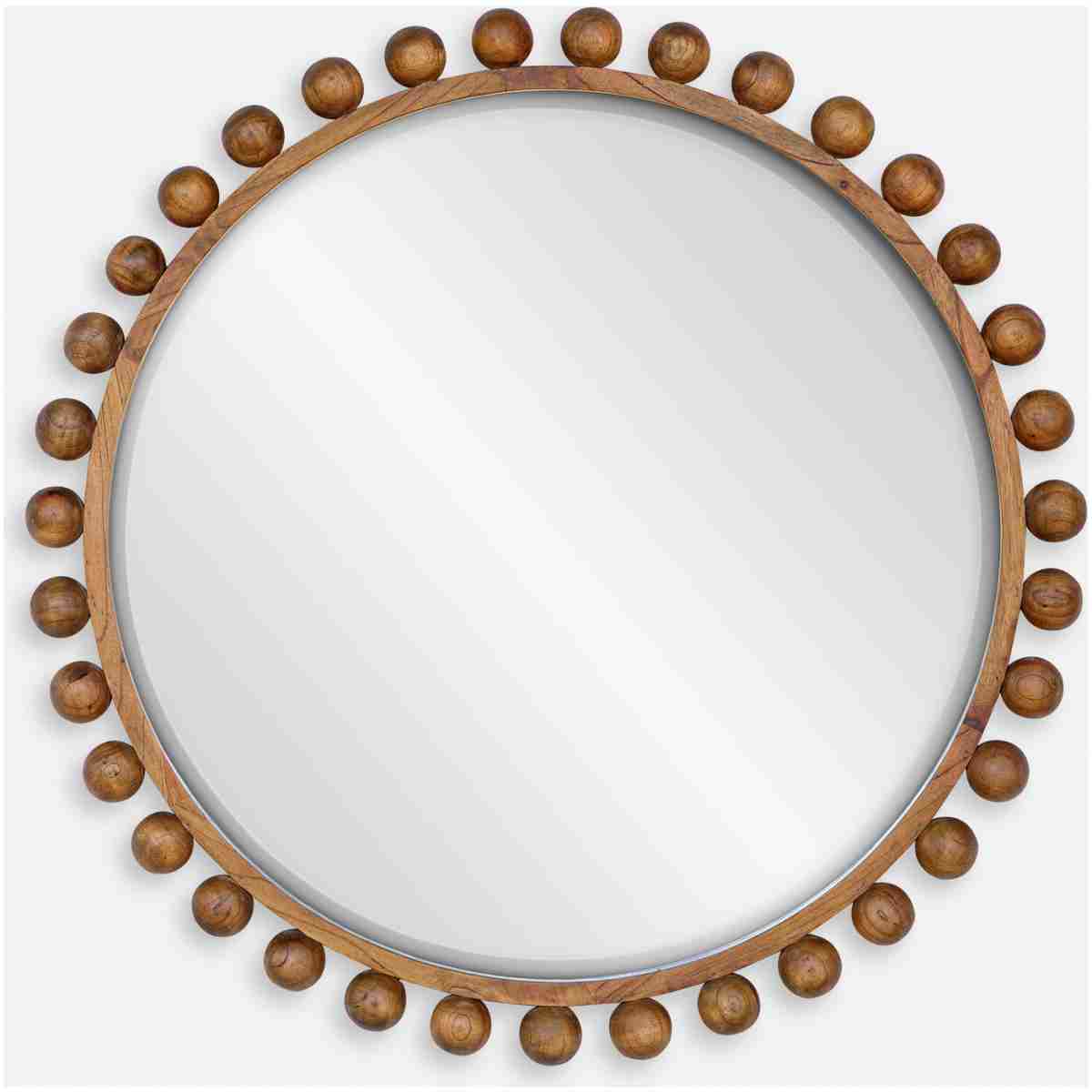 Cyra-Beaded Round Mirror