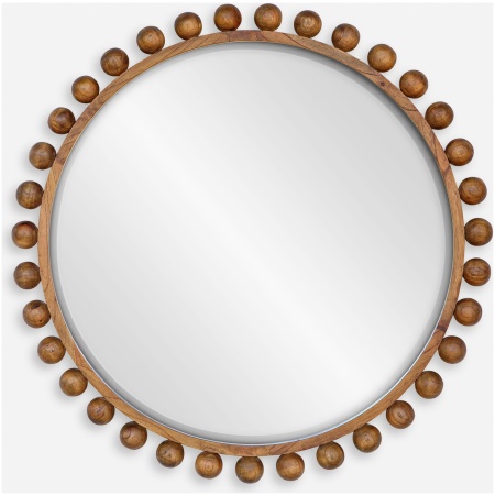 Cyra-Beaded Round Mirror