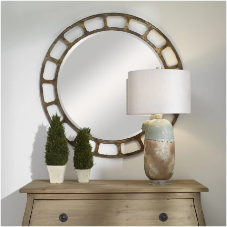 Uttermost Darby Distressed Round Mirror