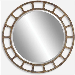 Darby-Distressed Round Mirror