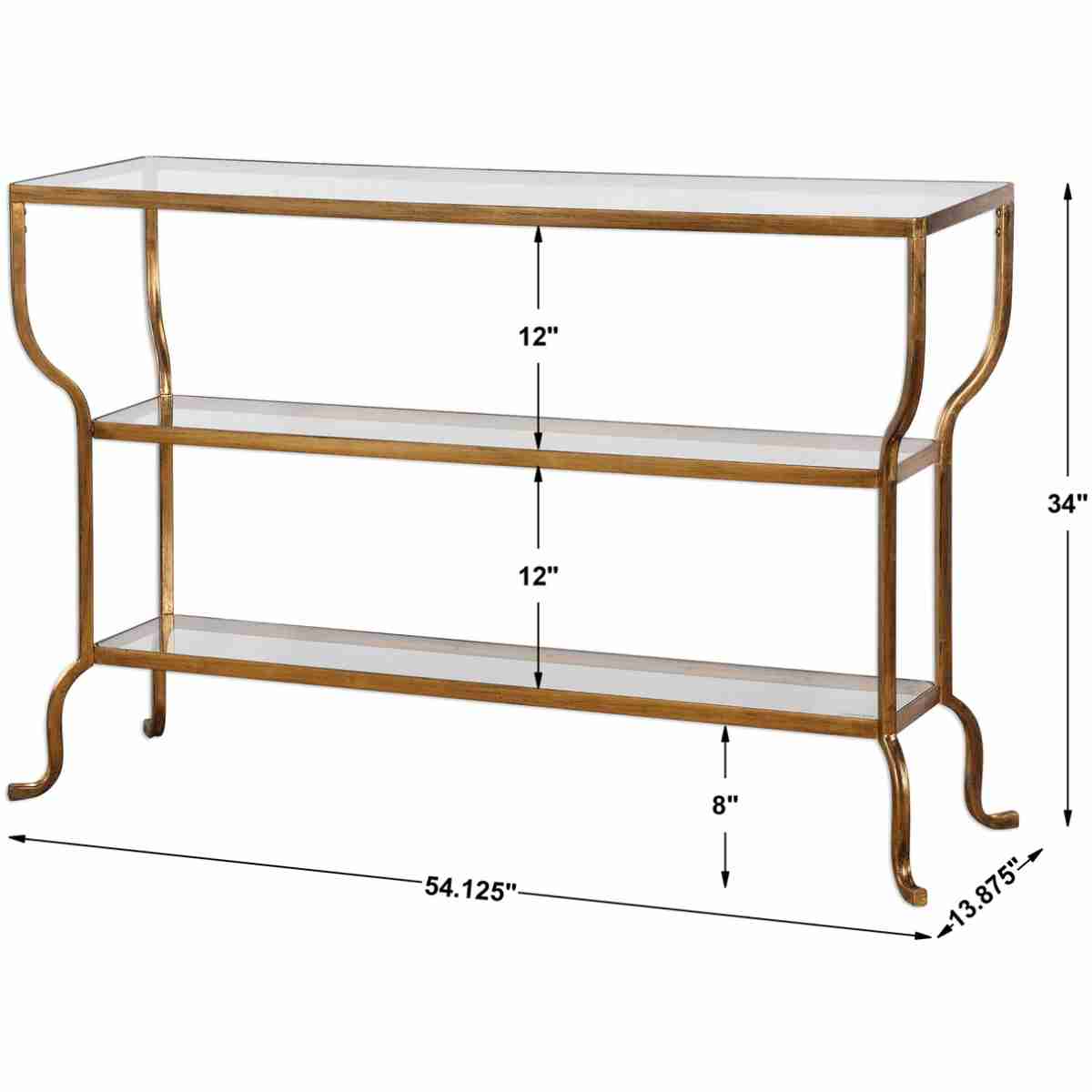 Deline Gold Console Table