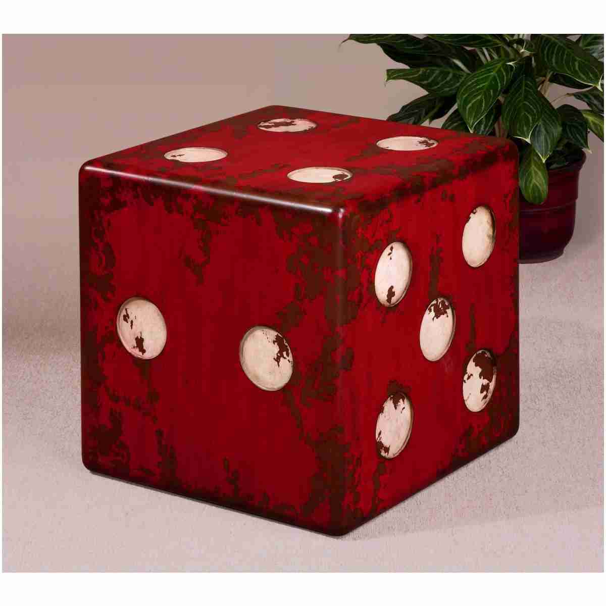 Uttermost Dice Red Accent Table