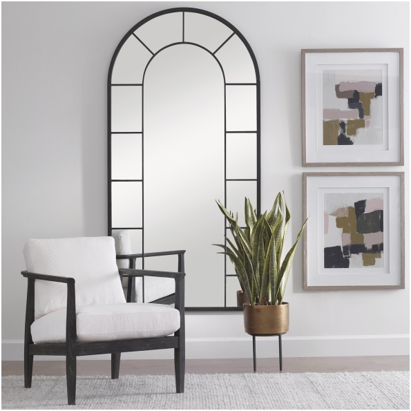 Uttermost Dillingham Black Arch Mirror